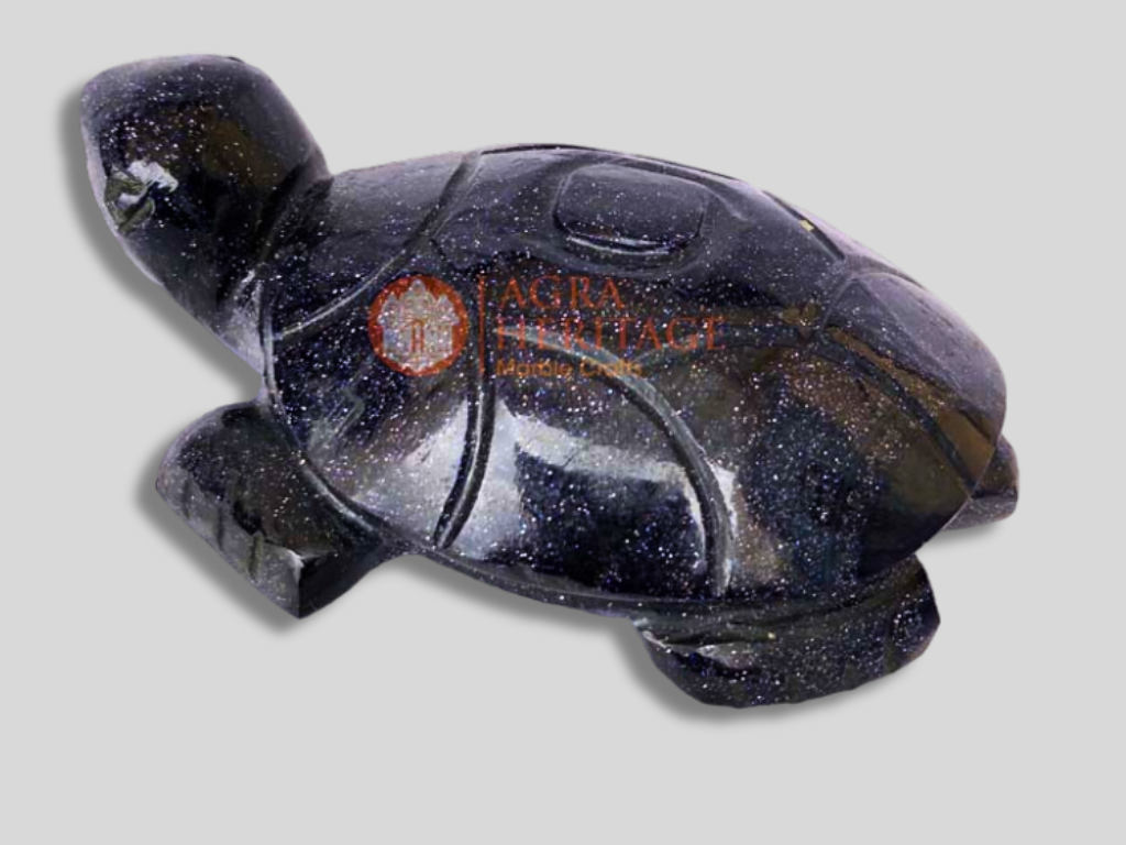 Gemstone Black Z Turtle for Home Showpiece Decor